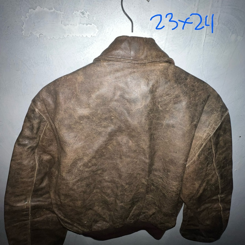 23x24 Vintage Banana Republic Leather Jacket Brown Size 40 - Picture 9 of 9